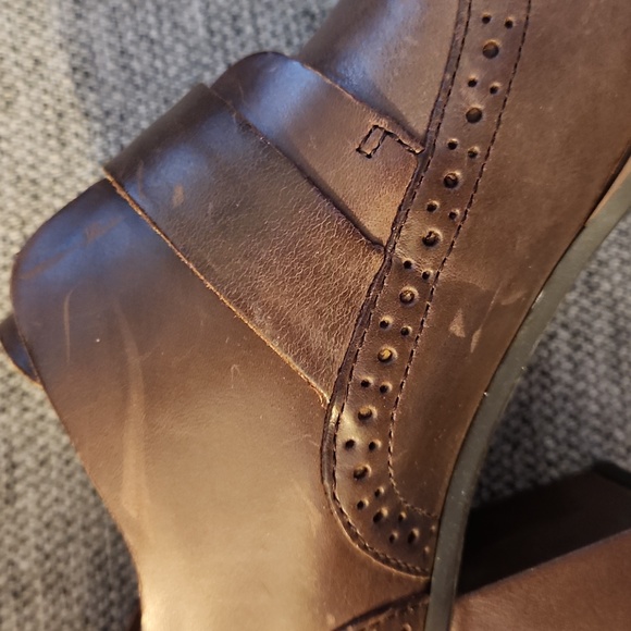 Kork Withrow Leather Wingtip stack-heeled shoes Sz 7 - Picture 10 of 11